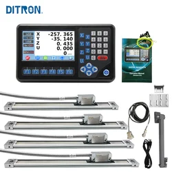 Ditron 4 Axis Dro Digital Readout con 4 pezzi 50-1000mm sensore Encoder scala Magentic per fresatrice tornio