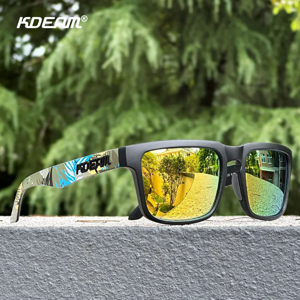 KDEAM Unisex Quadratische Sonnenbrille Polarisierter Blitz Mit Stilvoller Verspiegelter Rosa Sonnenbrille Neue Farben KD332