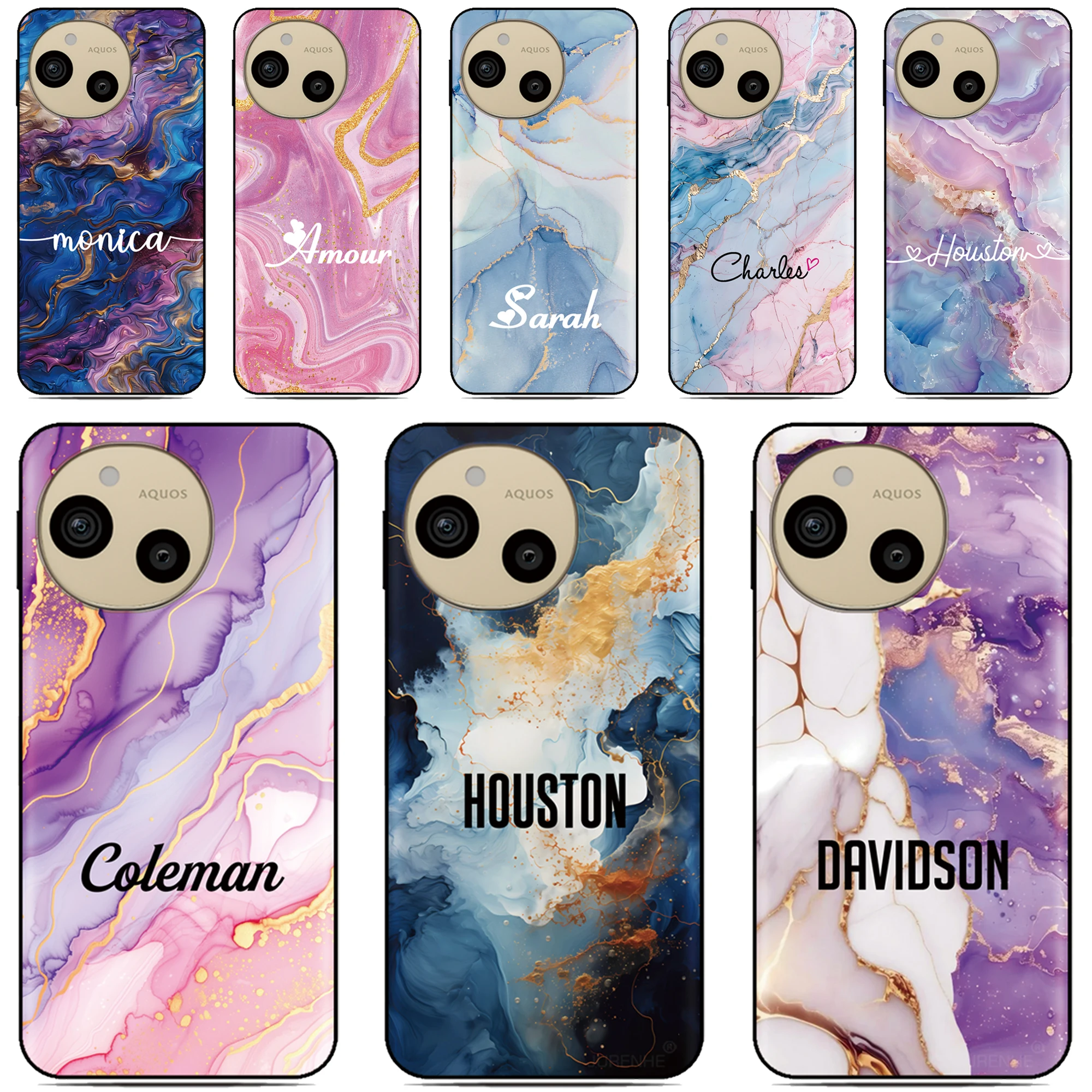 Funda de teléfono personalizada con nombre para Sharp Aquos R10 R9 R8 R8s Pro R2 R3 Air Zero6 Wish 5 4 Sense 10 9 8 6 6s 3 Lite V6 V7 Plus