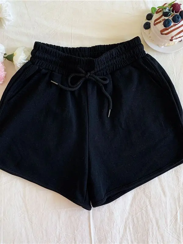 Pantaloncini Elasticizzati Taglie Forti a Vita Alta, Larghi ed Elastici, Casual per Casa, Estivi, Stile Coreano, Morbidi e Rilassati