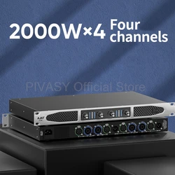 750-2000W*2 High Power Professional Sound Amplifier 2/4 Channel Hifi Digital Subwoofer Amplifier Stage KTVHome Audio Amplifier