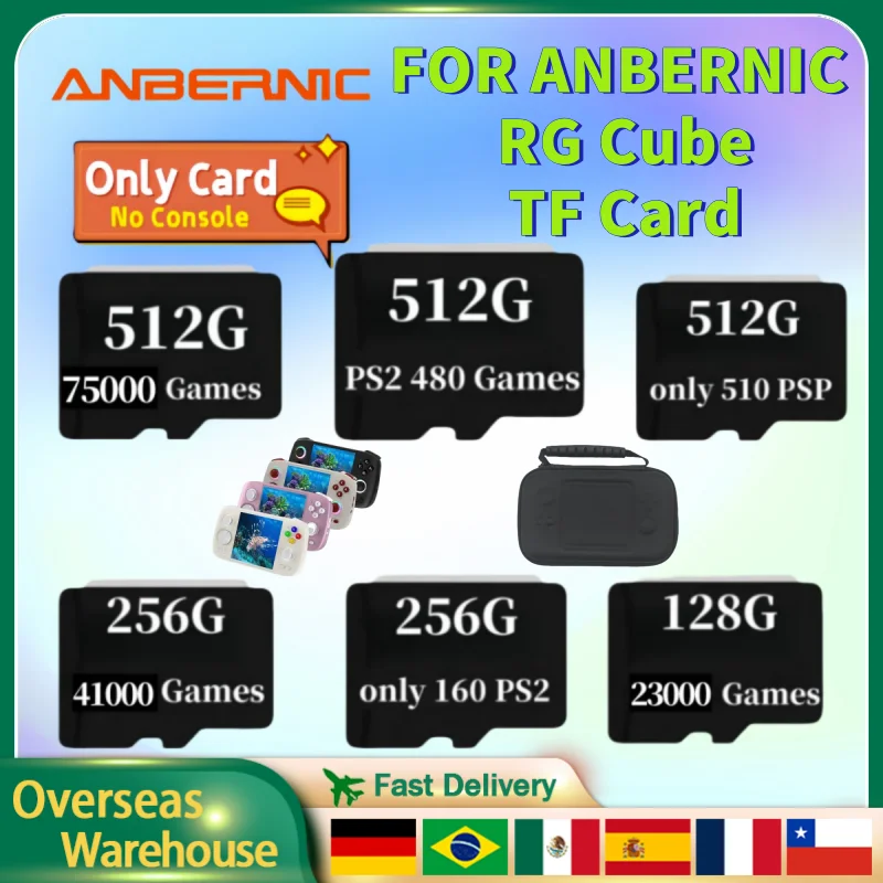 

FOR ANBERNIC RG Cube TF Card Portable Handheld Game Console Memory Card Retro Video Game Player Card 512G PS2 PSP Children Gift