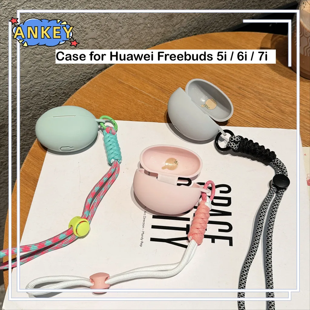 for Huawei Freebuds 5i / 6i / 7i Protective Case Soft Cover Shells Washable Housing Anti Dust Sleeve Hand Rope Strap Accessories
