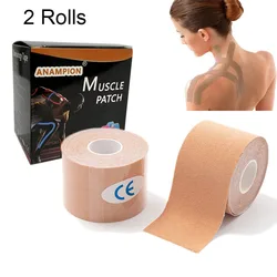 2 Rolls Sports Kinesiology Tape Stickers For Physical Therapy Athletes Waterproof Elastic Adhesive Tape Compression Bandage