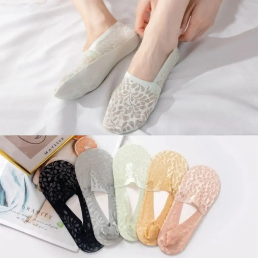 

Quality Silicone Anti-slip Women's Socks Sexy Lace Breathable Short Socks Invisible Thin Boat Socks Summer