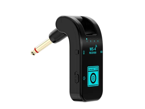 Imagen 2 del producto Sistema de guitarra inalámbrico 2.4G: transmisor y receptor negro para guitarra eléctrica, EWI, bajo