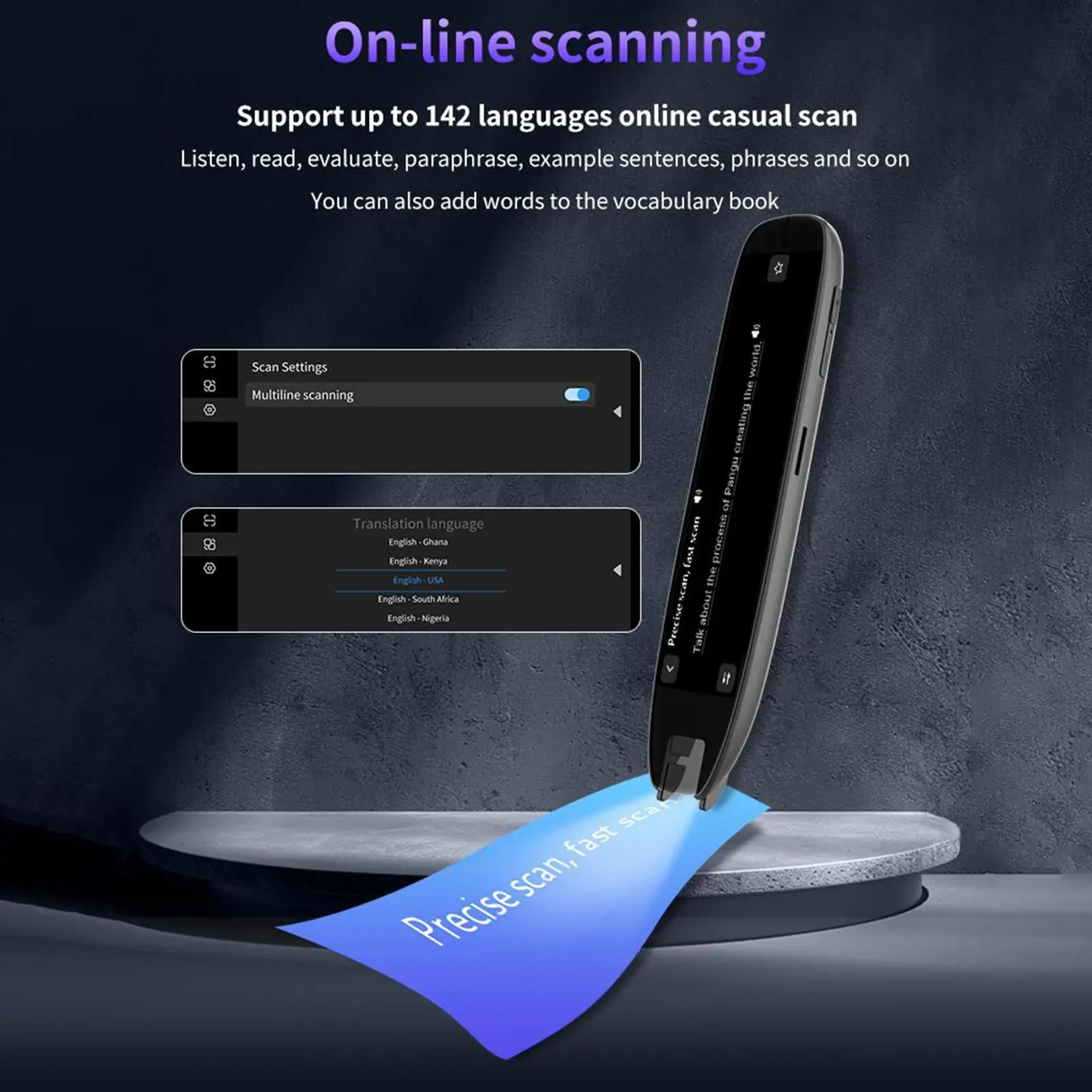 قلم ترجمة غير متصل 142 قلم ترجمة مساعد باللغة شاشة تعمل باللمس القواميس الإلكترونية النص إلى أدوات قراءة الكلام