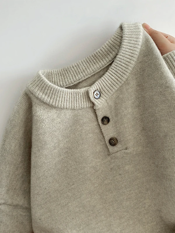 

American Retro Henry Collar Knitwear Men Winter Heavy Casual Loose Lazy Sle Inner Wear Knitted Base irt Top