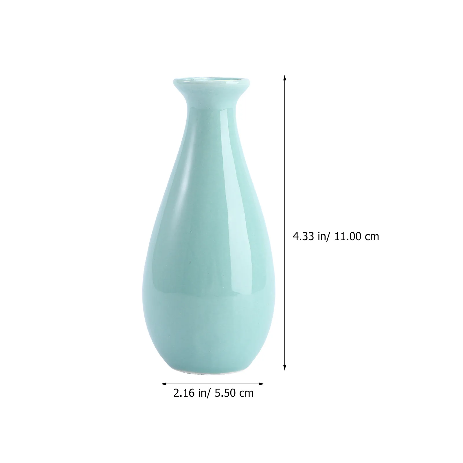 Ceramic Small Vase Blue Minimalist Design Breathable Flower Vase for Balcony Windowsill Office Desk Decor Small White Vases