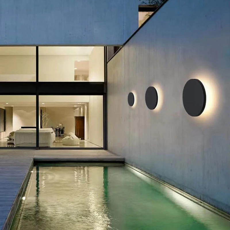 LED Waterproof Outdoor Wall Lights Round Home Decorative Wall Lamp for Garden,Balcony Porch French Front Door IP65-ABLA - view 5