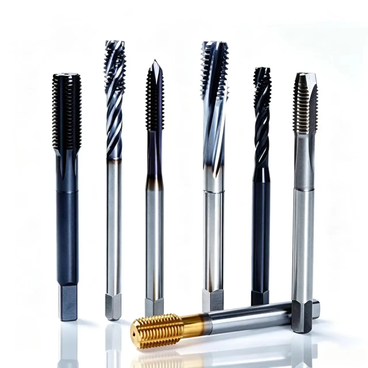 custom carbide hss hand tap fluteless tap spiral pointed tap spiral fluted tap thread mill drill tap