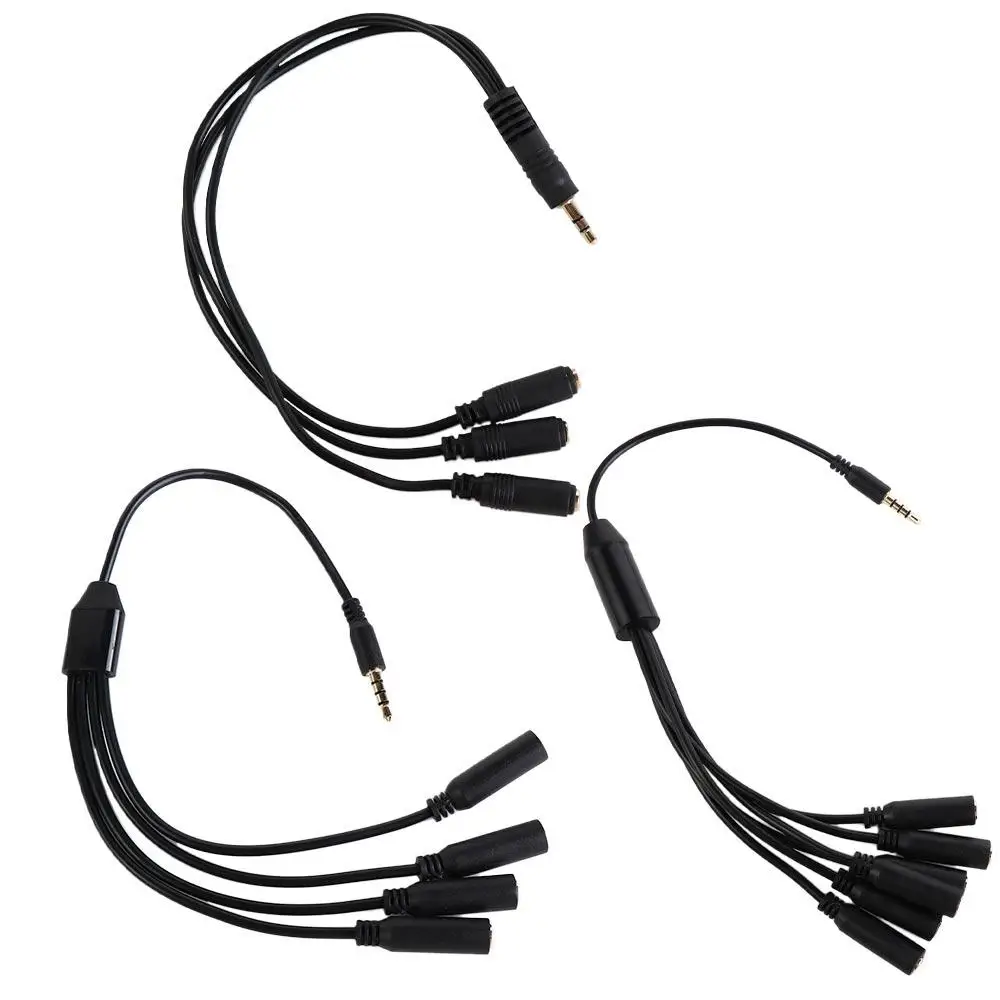 Music Listening 3.5mm TRRS Earphone Mic Stereo Splitter Wire 3.5mm Splitter Cable Audio Adapter Cord Headset Splitter Cable