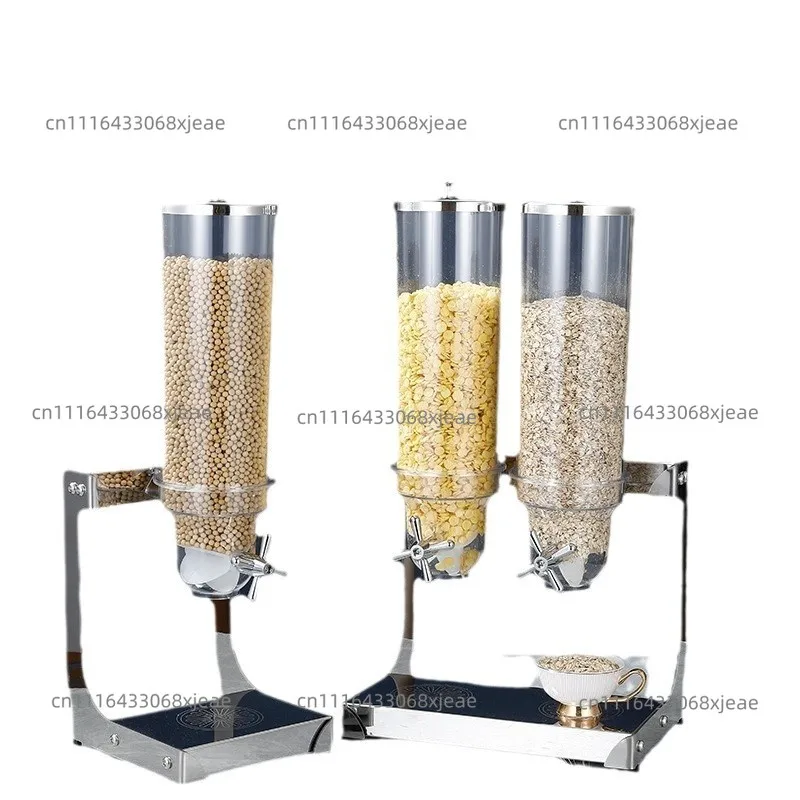 Stainless steel cereal dispensing machine dried fruit separator buffet multigrain jar hotel restaurant
