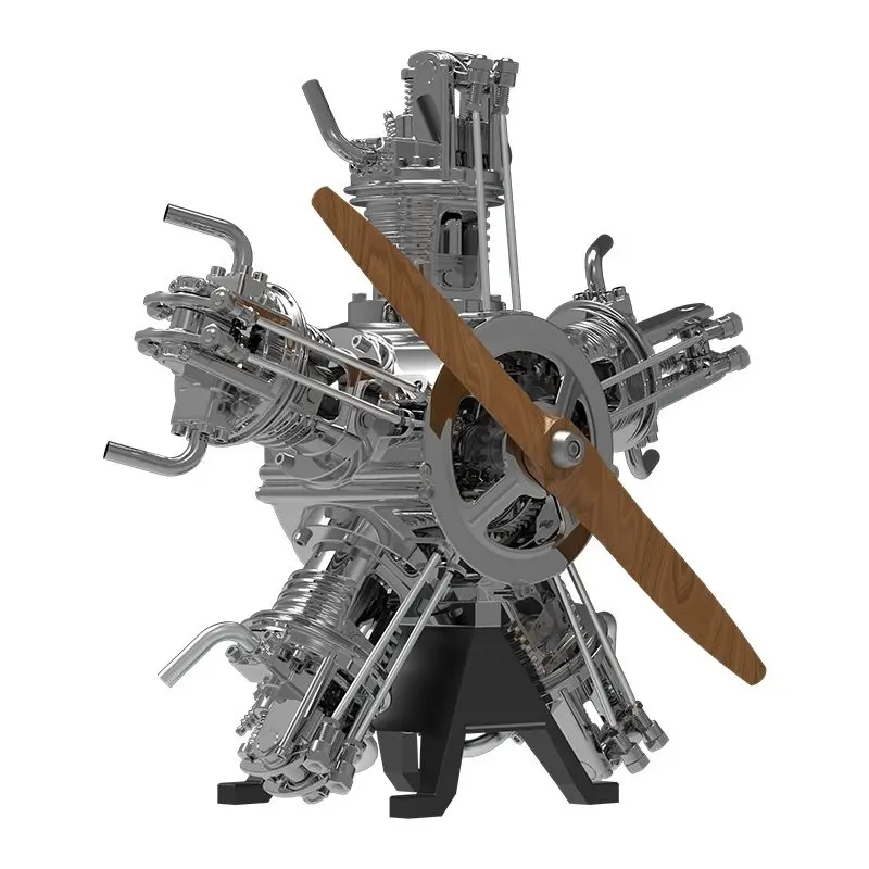 Star five-cylinder engine model metal assembly alloy mechanical toy ornament
