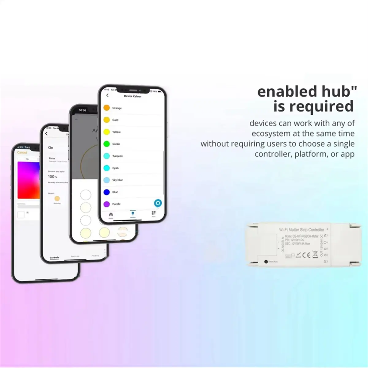 * يوم واحد المادة واي فاي RGBCW تحكم شريط LED ذكي تيار مستمر 12 فولت 24 فولت باهتة ل أليكسا جوجل المنزل Homekit Smartthings App التحكم #1