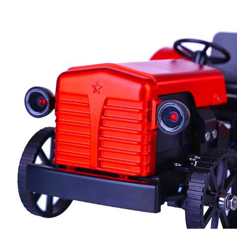 DM616トラクター アルミ合金組み立てモデル リモートコントロール可能 操作可能なメカニカルモデル 組み立てキット 100+パーツ付き