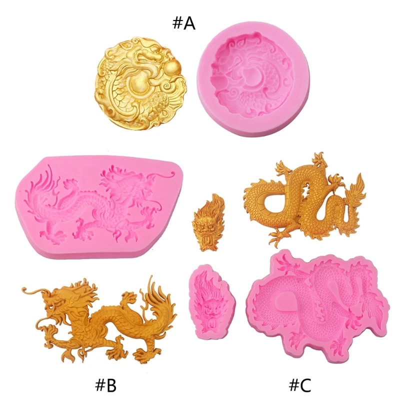 Flexible Chinese Dragon Silicone Mold DIY Craft Molds Silicone Chocolate Moulds New