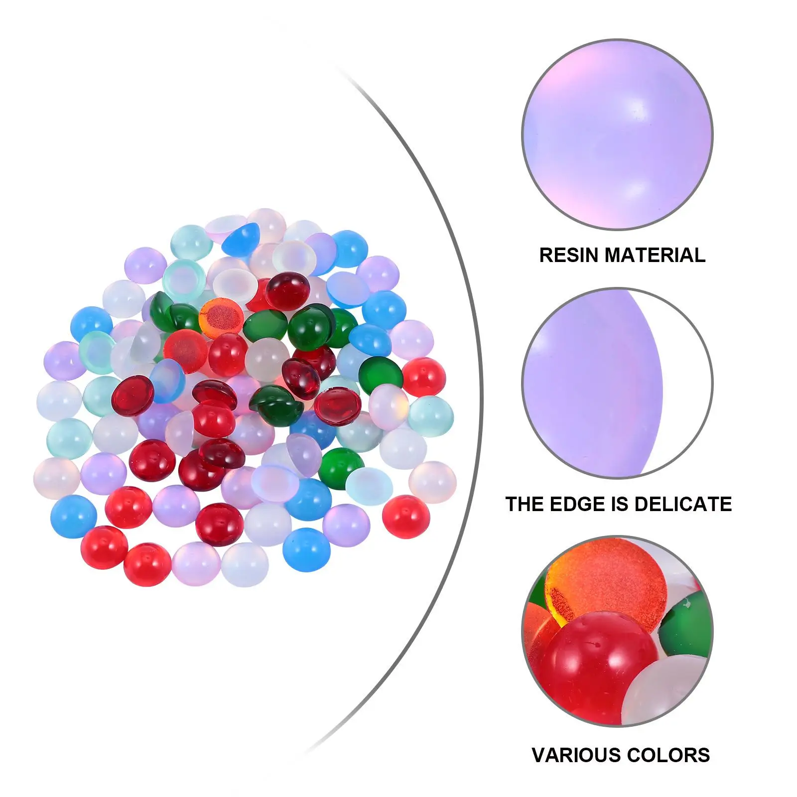 100pcs Inlay Opal Ring Surface Materials Bright Creative Resin Beads For Diy Jewelry Making Handmade Craft Accessories