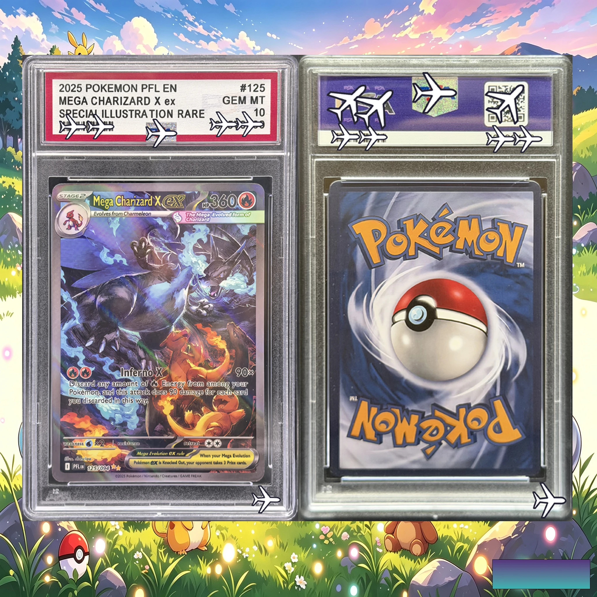2025 Mega Charizard X EX 125/094 SIR Custom Art Card - Pokemon Phantasmal Flames Replica Collection Museum Collection Series
