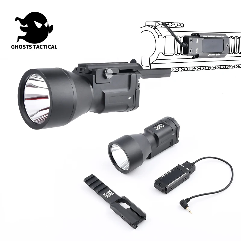 Tactical Flashlight KLESCH-2U Whitelight 1000 LM Airsoft Rifle Gun Weapon Light Strobe Picatinnny Rail AK-SD Upgrade Accessories