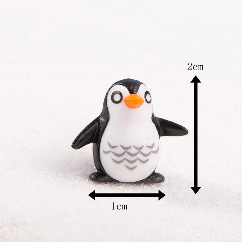 Mini Resin Penguin Miniatures, Cute Animals Figurines for Fairy Garden, Micro Landscape DIY Craft, Home Decoration, 5/10Pcs