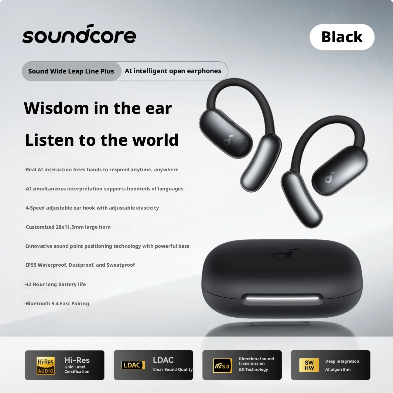 Afbeelding 3: Anker SoundCore Aerofit 2 plus open Bluetooth-headset vertaling A3874X