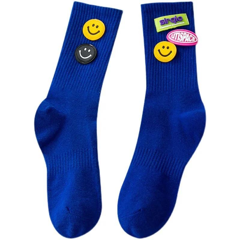 Men\'s and Women\'s Combed Cotton Socks Women\'s Mid-tube Stockings Network Red Label Couples Long Tube Cotton Socks