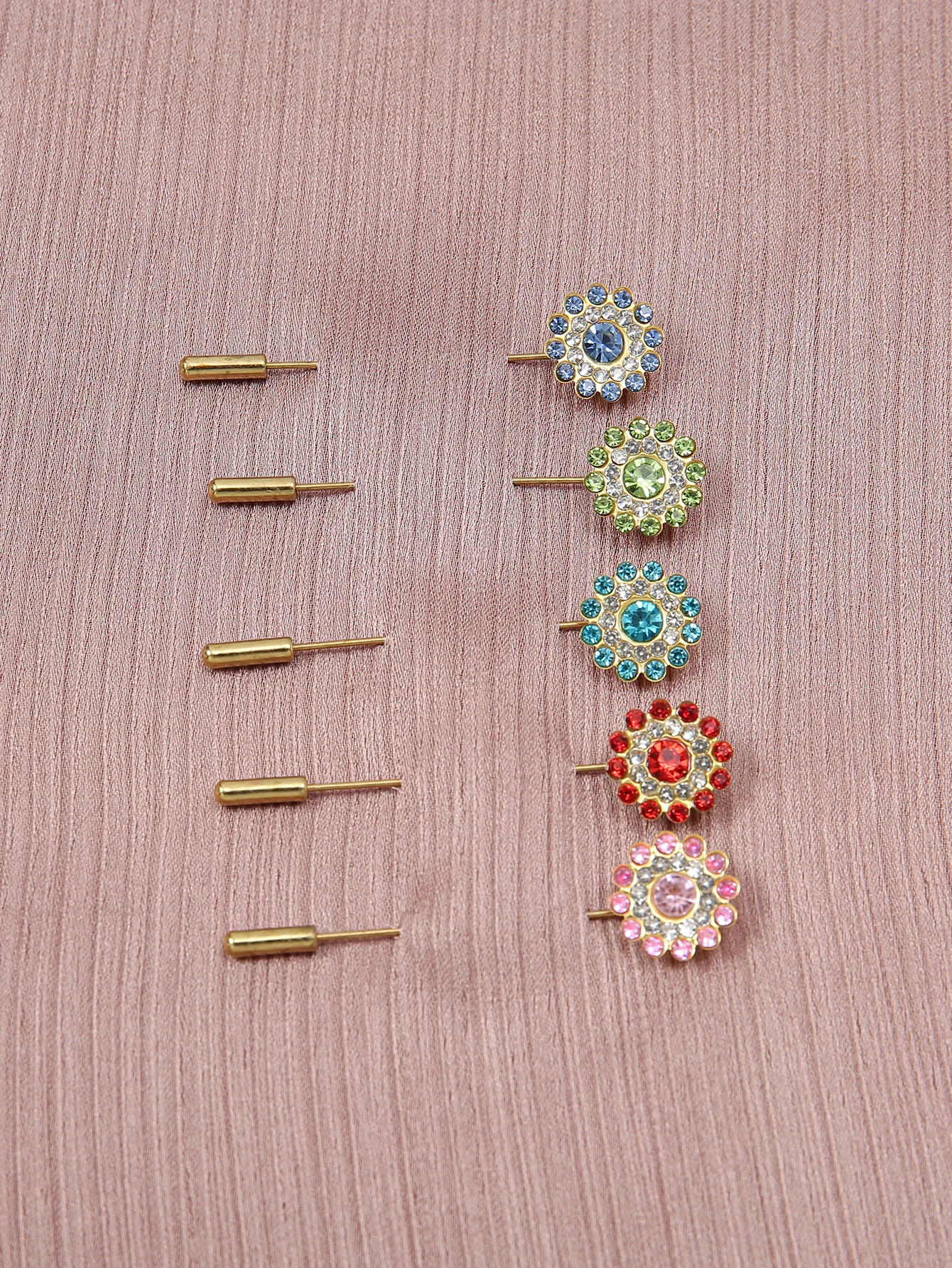 

10pcs/Set Muslim Hijab Pins Women Colorful Rhinestone Alloy Brooch Safety Scarf A Word Pin Clothing Scarf Accessories