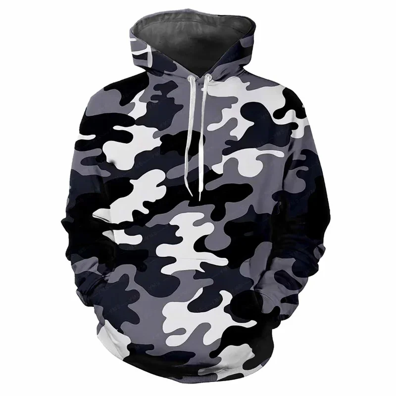 3D Printed Camouflage Hoodie For Men Jungle Pattern Spring Autumn Street Sweatshirt Casual Outdoor Sport Top Long Sleeve Hoodies