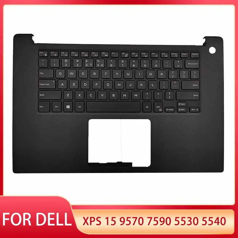 

New For DELL XPS 15 9570 7590 5530 5540 Laptop US English Keyboard With Palmrest Upper Cover Case