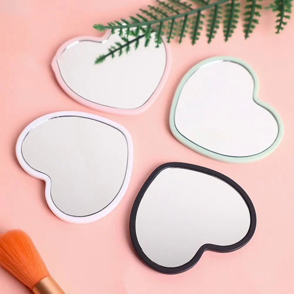 

Love Little Mirror Modern Simple Heart Mirror Beauty Makeup Glass Fan Makeup Mosque Student Dormitory Makeup Mirror