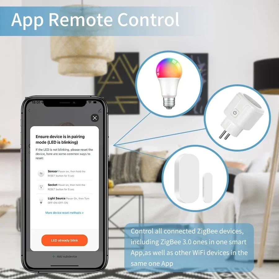 Tuya Smart Multi Mode ZigBee WiFi Bluetooth Gateway Hub Smart Home Wireless Remote Control Works with Alexa Google Home