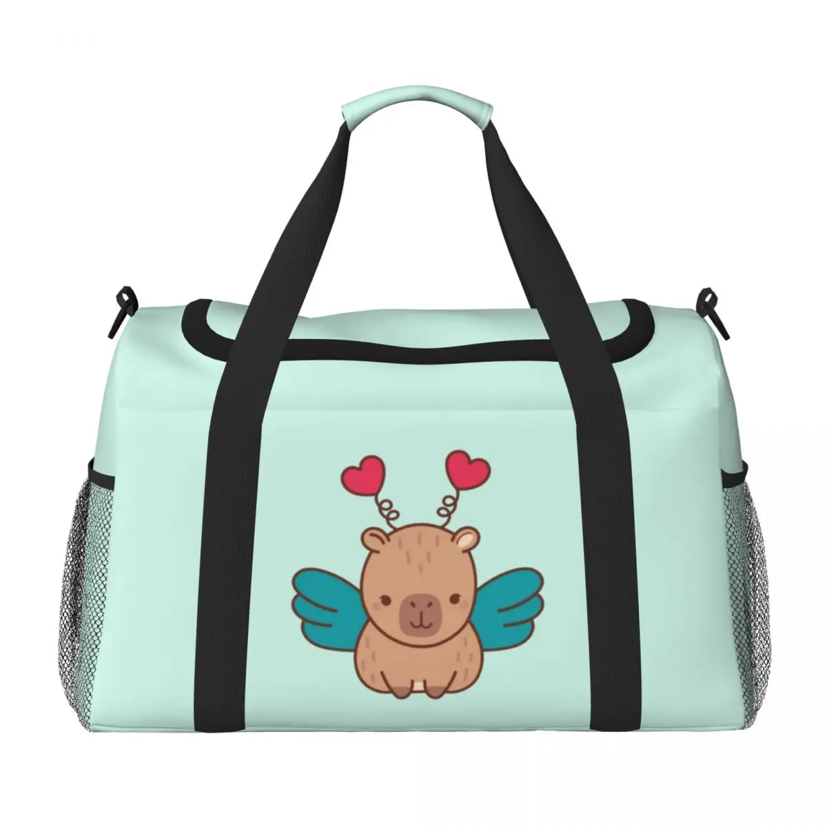

Kawaii capybala Большие ручные сумки, сумка для переноски коротких поездок, женская спортивная дорожная сумка, дорожная сумка