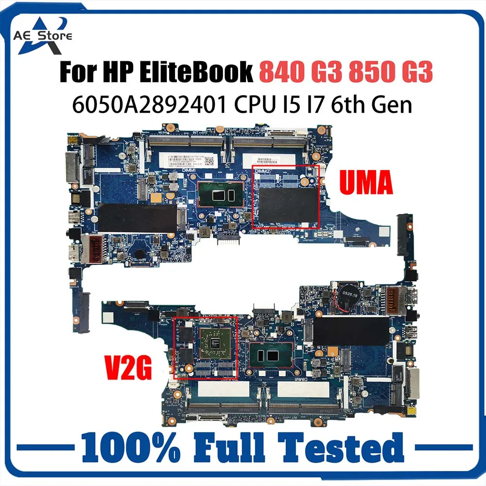 6050A2892401 Mainboard For HP 840 G3 850 G3 Laptop Motherboard 903741-601 918315-601 917507-601 i5 6th Gen CPU