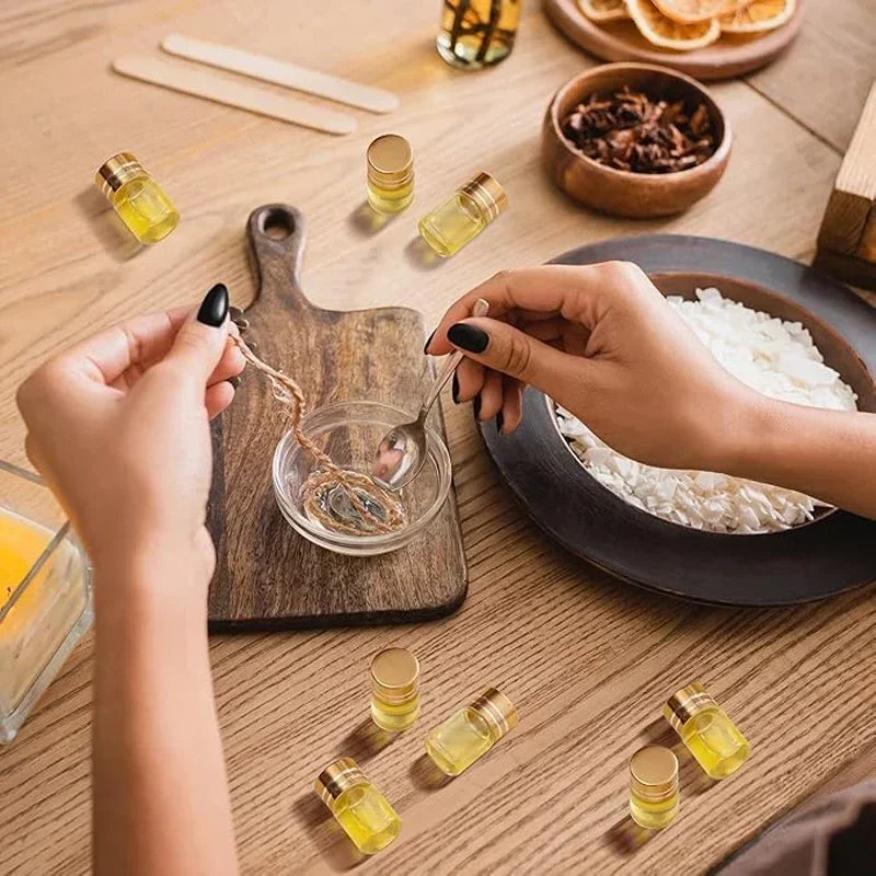 5Pcs Portable 12ml-110ml Mini Clear Glass Bottle W/ Screw Lids Empty Wishing bottle DIY Vials Travel Liquid Storage Containers