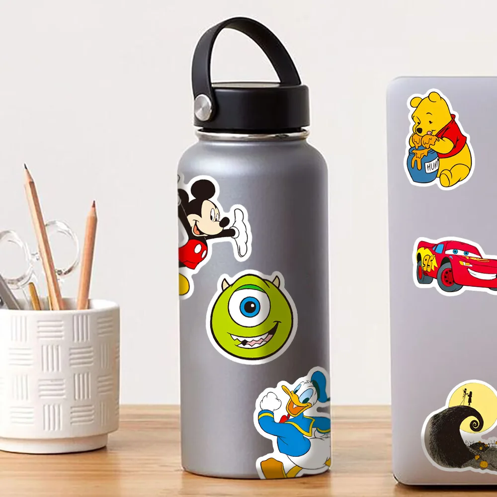 100Pcs Disney Mixed Cartoon Stickers Mickey Decals DIY Laptop Luggage Phone Motorcycle Waterproof Sticker Children Toy image 6