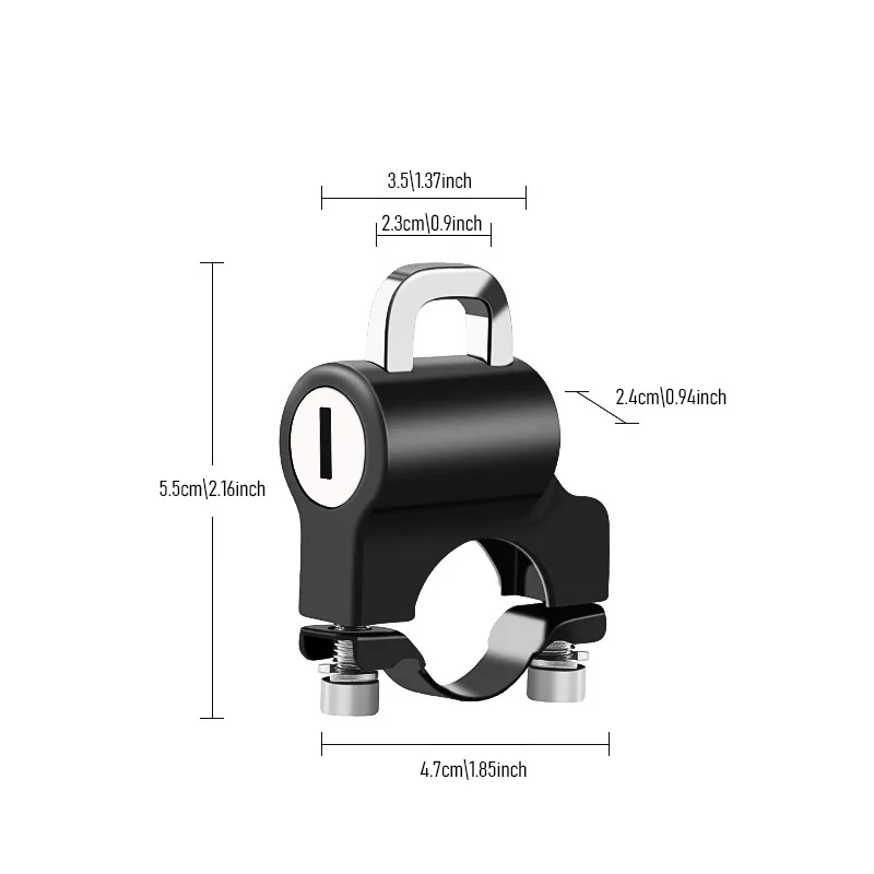 Trava Universal para Capacete de Motocicleta, Trava de Segurança Portátil Antifurto para Guidão de 22-28mm, Acessórios para Moto