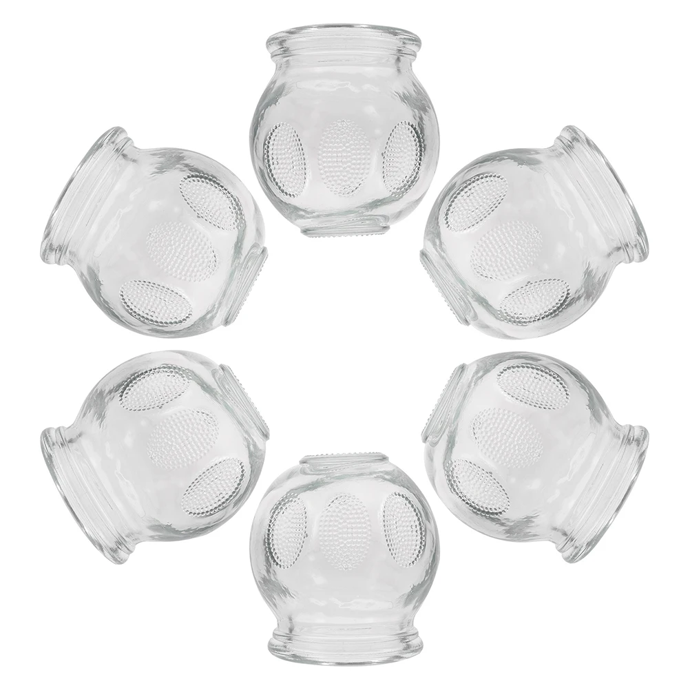 

6 шт., набор стеклянных массажных банок для домашнего использования, чашки для тела, прозрачные стеклянные банки, комфортный рельефный набор для суставов, массажные аксессуары