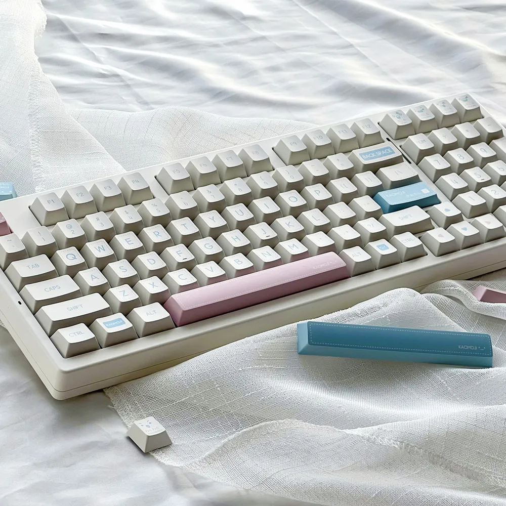 Original Design Mechanical Keyboard Keycaps KAOMOJI Milk White PBT 140 Keys For Outemu Gateron Kailh TTC Cherry Mx Switches
