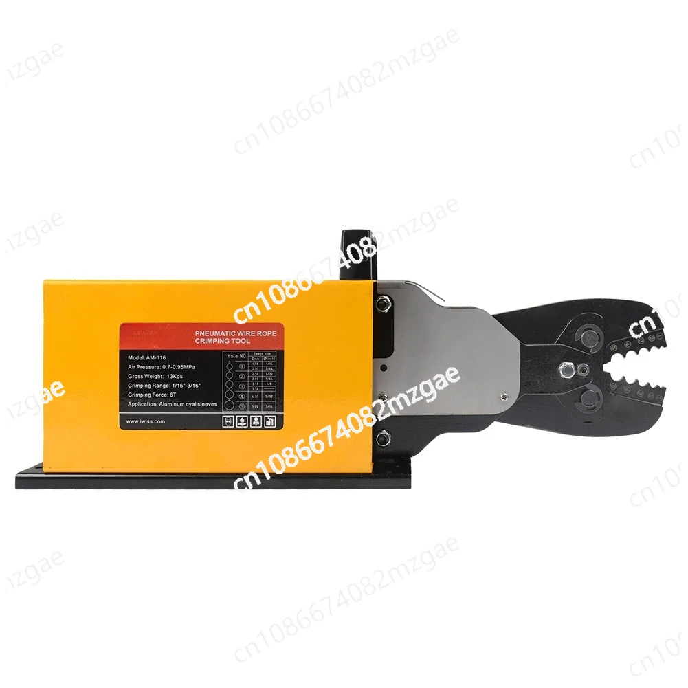 Pneumatic Figure-8 Aluminum Sleeve Crimping Tool for Cold Press 1.5-5mm Round Aluminum Buckle Wire Rope and Fishing