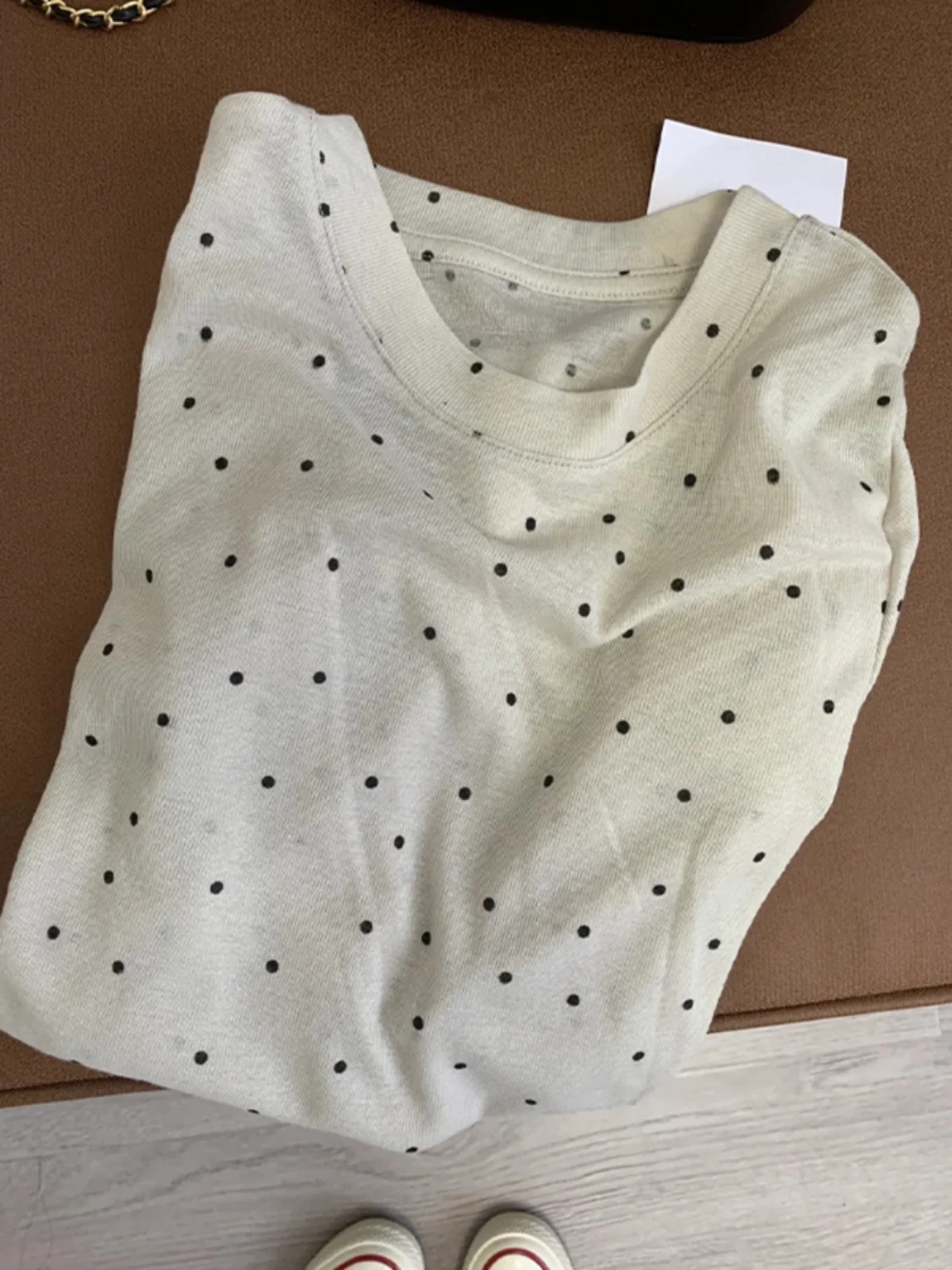 Coreano sle redondo ne polka dot longo sve camiseta feminina primavera design fino único pequeno na moda topo comute casual
