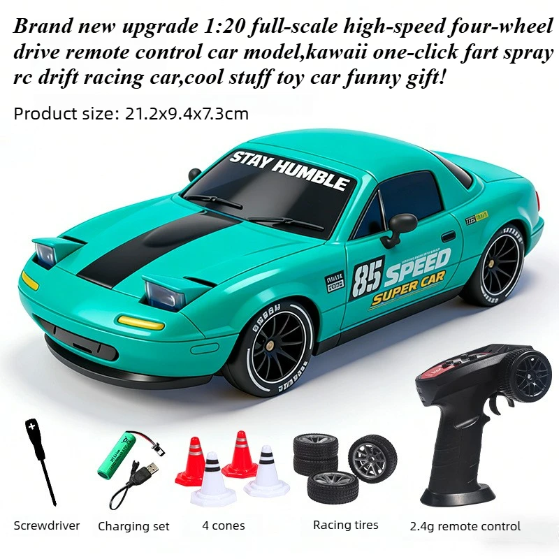 Cool Stuff Toy Car Funny Gift-Kawaii High-speed 4WD Rc Drift Car,Remote Control Car,Fart Spray Flip Light Rc Cars,Toys for Kids