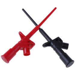 Quick Test Hook Clip Professional Insulated High Voltage Flexible Testing Probe 4mm Red Black