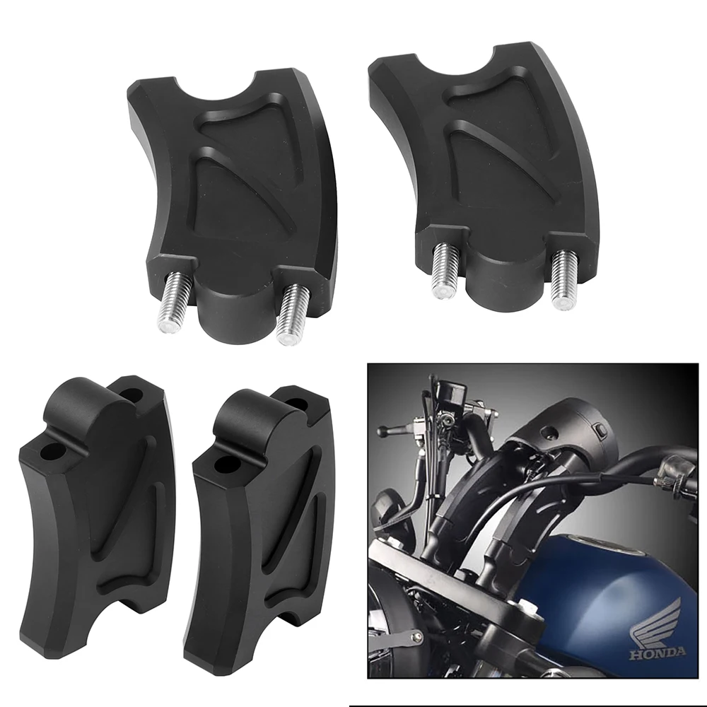 Motorcycle Handlebar Risers Handle Bar Lift Clamp Adapters For Honda Rebel CMX 500 300 CMX500 CMX300 2017-2023 2021 2020