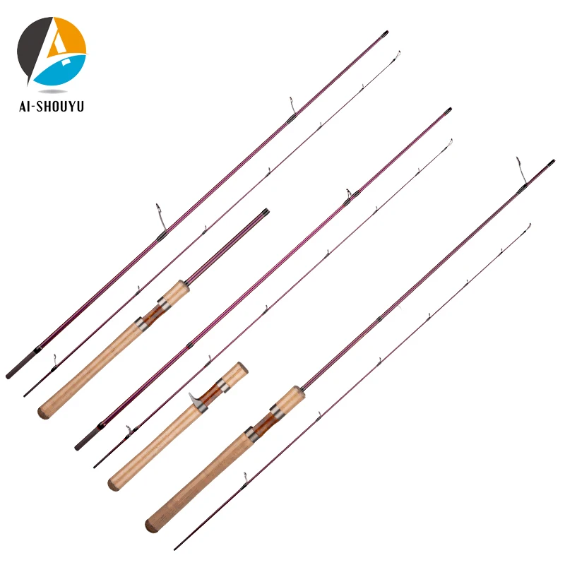 

AI-SHOUYU New Lure Fishing Rod Solid Tip Trout Rod Fast Action 2-12g Portable Carbon Spinning/Casting Rod Travel Fishing Pole