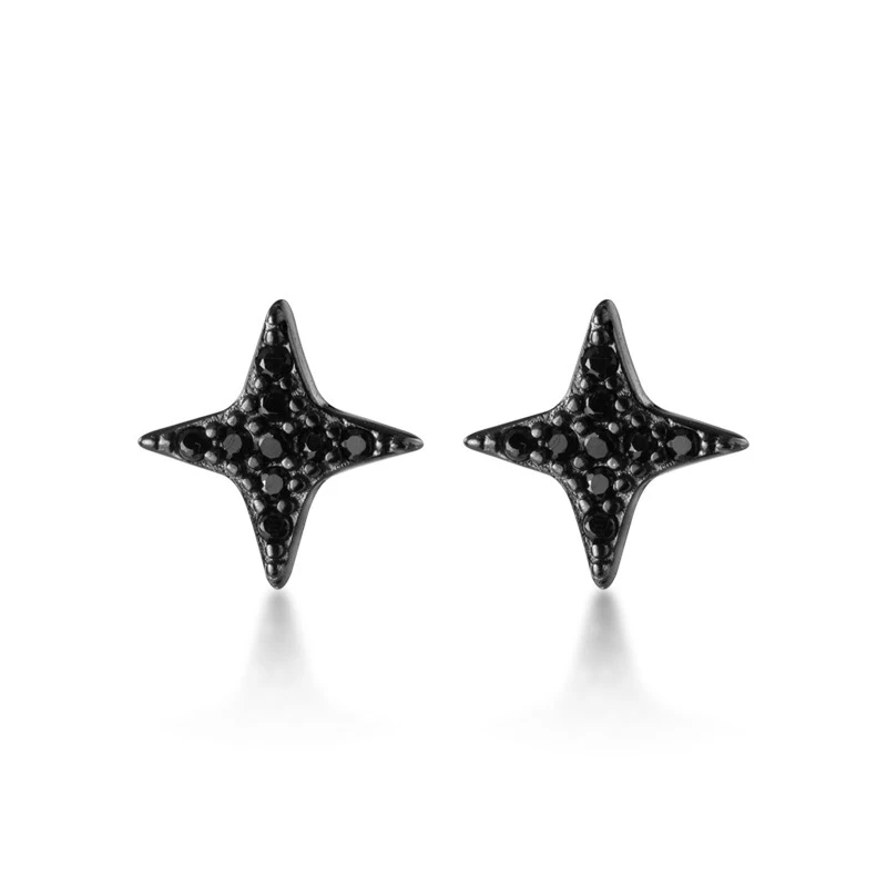 Modian Authentic 925 Sterling SilverVintage Darts Stud Earrings for Women Black CZ Star Ear Studs Fashion Fine Jewelry Bijoux