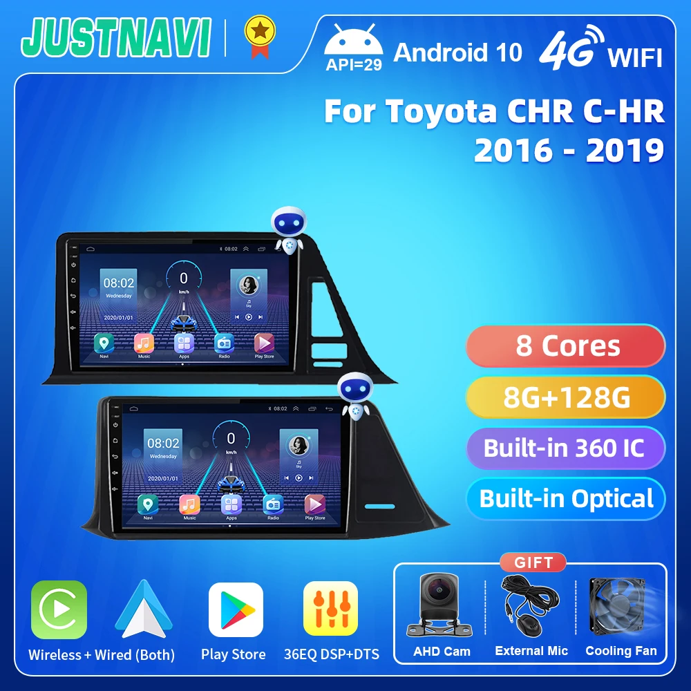 

JUSTNAVI QT5 For Toyota CHR C-HR 2016-2019 Car Radio Multimedia Video Player Android 10.0 Navigation GPS Auto Carplay No 2din BT