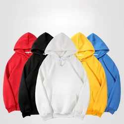 Hoodies men's and women's autumn and winter style plus cashmere thickened hoodie jacket pure color light plate blank hoodie