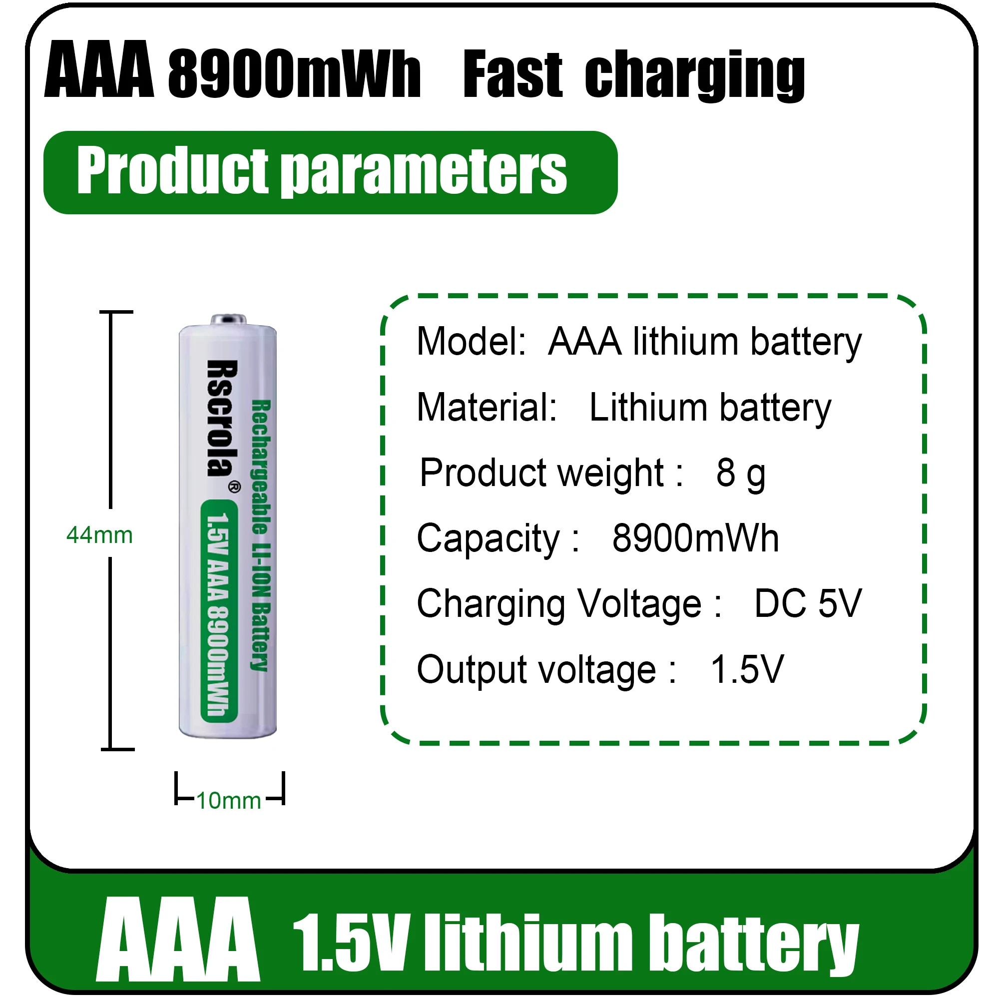 High Capacity Rechargeable AA 12800mWh Battery AAA 8900mWh Battery charge with charger for Solar Light, Keyboard, Remote Control