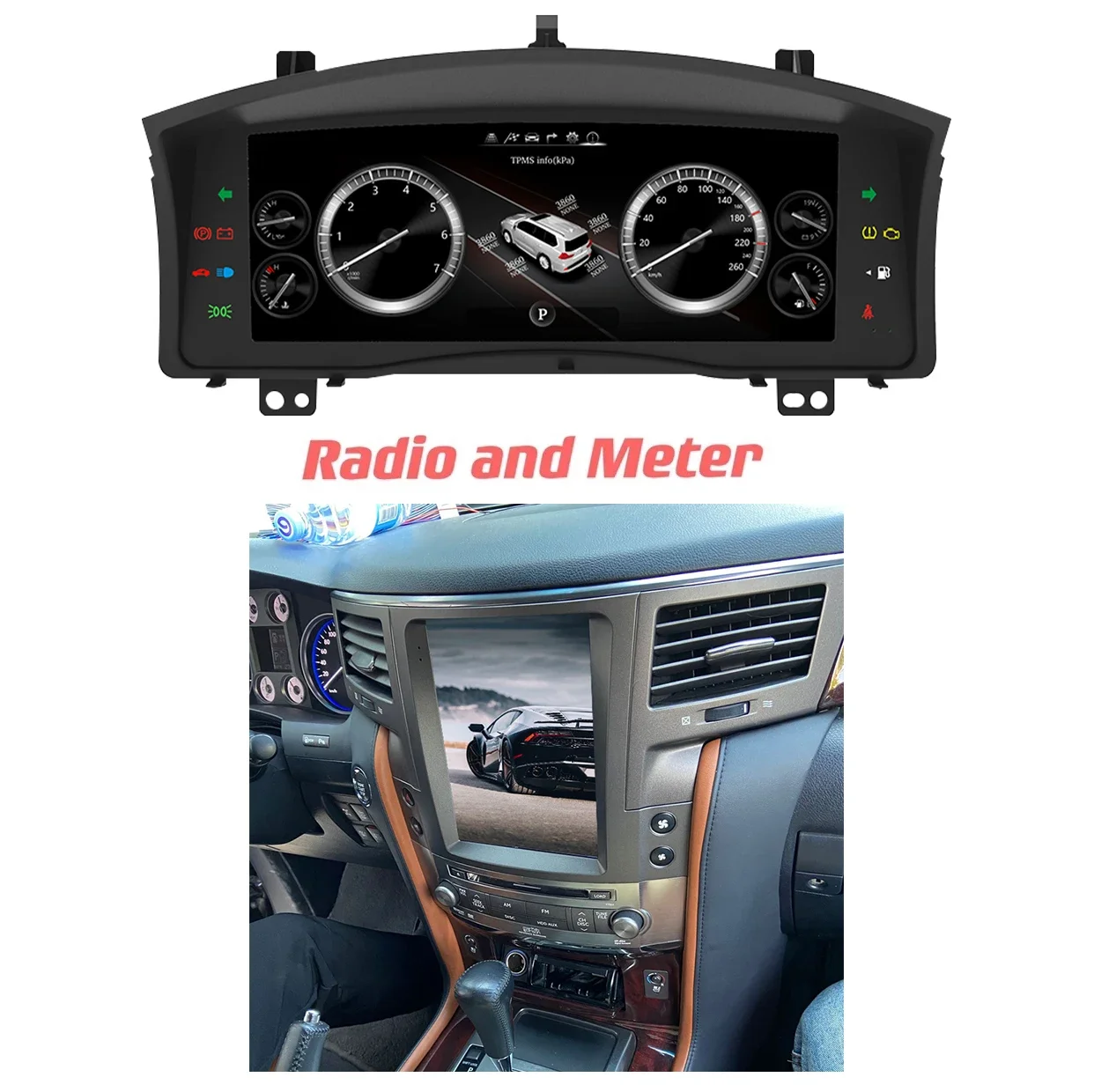 Car Radio Head Unit Display Multimedia GPS Navigation Player Digital Dashboard Aucar LCD Speedometer For Lexus LX570 2007 - 2015